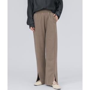 パンツ スラックス スリットカットソーパンツ レディース