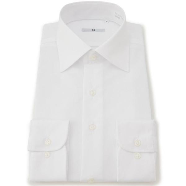 フォーマル シャツ 「形態安定」「長袖」「SILVER LINE」ワイドカラーワイシャツ/ホワイト×...