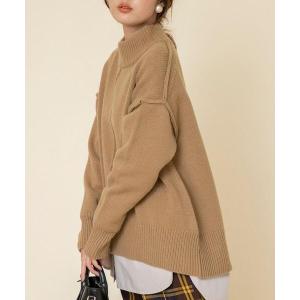 ニット ボトルネックバックスリットニット#