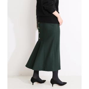 スカート 後ろボタンペプラムスカート◆