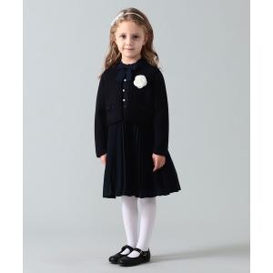 mezzo piano メゾピアノ(mezzo piano)ニットボレロ＆花刺繍ワンピース