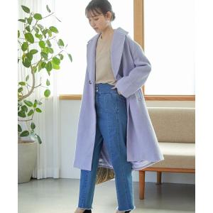 アウター ビッグカラーシャギーオーバーコート レディース