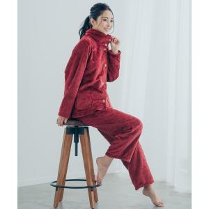 ルームウェア パジャマ memory fleece set-up襟付き＆前開き・上下セット