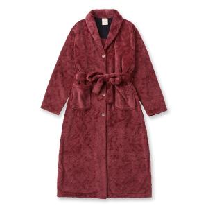 ルームウェア パジャマ memory fleece  gown前開きロングガウン（ヘチマ襟）