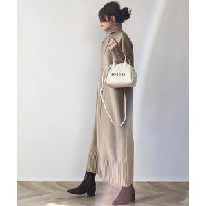 ワンピース タートルネックオーバーニットワンピース