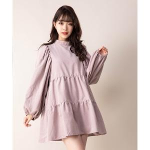 チュニック ピーチスキンティアードチュニックワンピース レディース