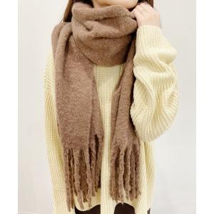 マフラー ストール ボリューム 太フリンジ マフラー レディース