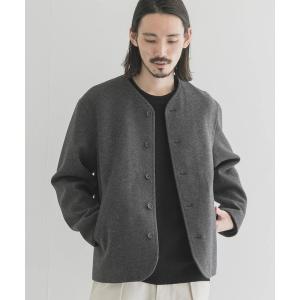 ジャケット ブルゾン 起毛ノーカラーブルゾン