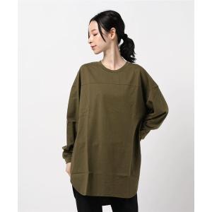 tシャツ Tシャツ レディース コットン100％裾ラウンド長袖ロングカットソートップス