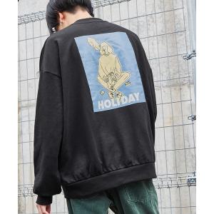 トレーナー スウェット オーバーサイズ イラストプリント 裏毛プルオーバースウェット メンズ レディース