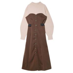 ワンピース フロントボタンドッキングベアワンピース