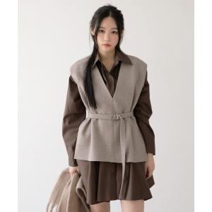 ニット ウールベスト(ベルトSet)