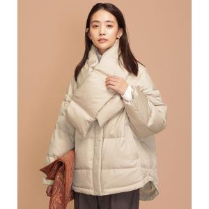 ダウン ダウンジャケット マフラー付きノーカラーダウン