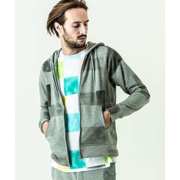 パーカー ACANTHUS：Patchwork/Splash Freedom Sleeve Zip-...