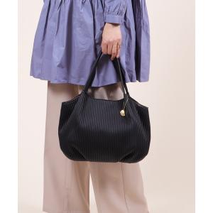 トートバッグ ラウンド型 プリーツデザイン トートバッグ レディース