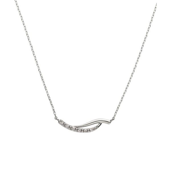 ネックレス K10ホワイトゴールド ベーシックダイヤモンドネックレス レディース