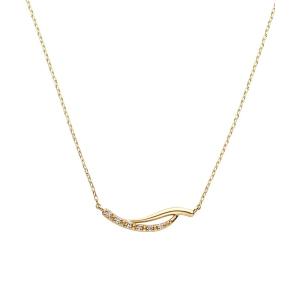 ネックレス K10イエローゴールド ベーシックダイヤモンドネックレス レディース
