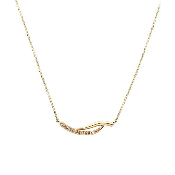 ネックレス K10イエローゴールド ベーシックダイヤモンドネックレス レディース