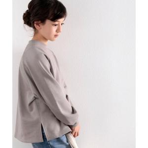 スウェット キッズ サイドスリットミドル丈無地ラグランスリーブトレーナー(長袖)