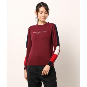 ニット セーター 「トミー ヒルフィガー ゴルフ」 レディース スリーブ フラッグ クルーネックニット　  レディース