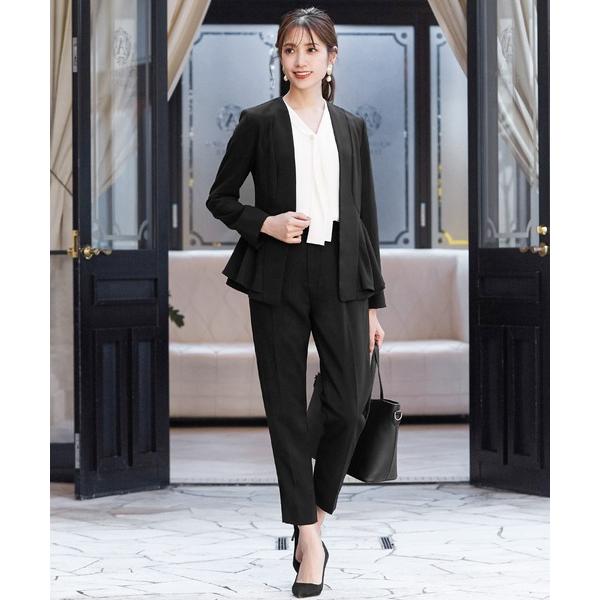 セットアップ ペプラムシルエットジャケット テーパードパンツ セットアップ スーツ フォーマル セレ...