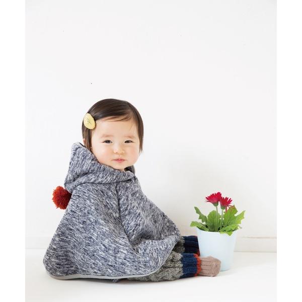 fleece bonbon poncho キッズ 子供服 男の子 女の子