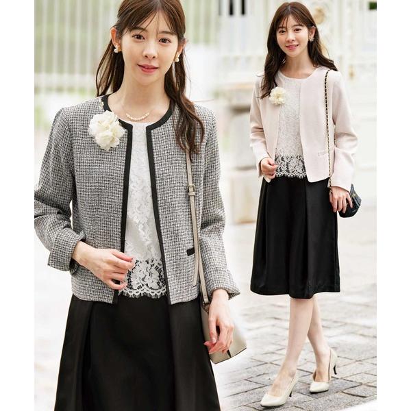 セットアップ 「入卒式/セレモニー」着回し3点セットアップワンピーススーツ　2ツイードジャケット＆ワ...