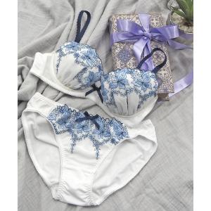 下着女性 上下セット 「ブラ＆ショーツ セット」バタフライ×エンブロイダリーレース