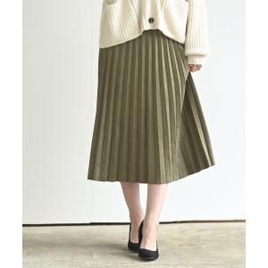 スカート スウェードプリーツスカート