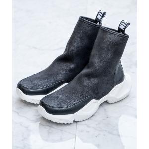 5351 POUR LES HOMMES スニーカー スクエア トゥ サイドジップブーツ