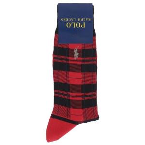 靴下 POLO RALPH LAUREN メンズ ブロックチェック柄 クルーソックス 02012777