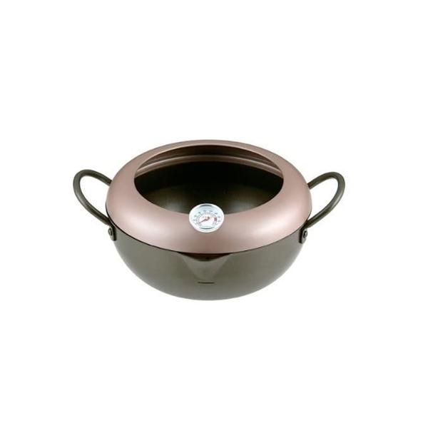 鍋 実用天ぷら鍋 22cmフード・温度計付