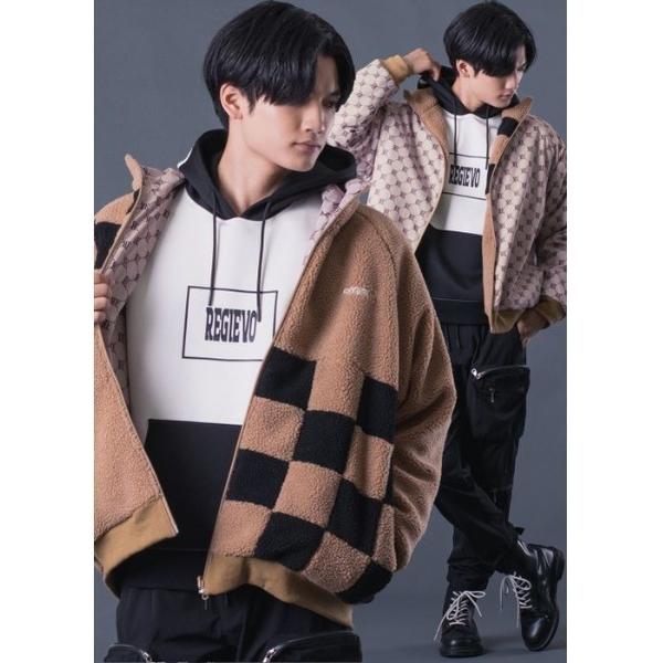 ブルゾン アウター REGIEVO リバーシブルボアジャケット メンズ レディース