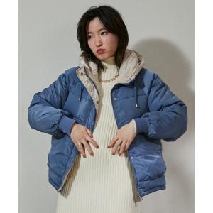 ダウン ダウンジャケット バイカラーダウンコート レディース