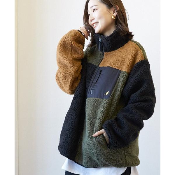 ブルゾン アウター KANGOLhigh neck BOA jacket - ハイネック ボア ジャ...