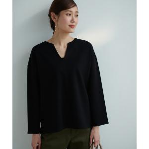 裏起毛キーネックトップス レディース