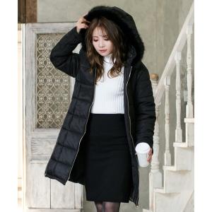 コート アウター フード付き 中綿 ダウン風 ロングコート レディース