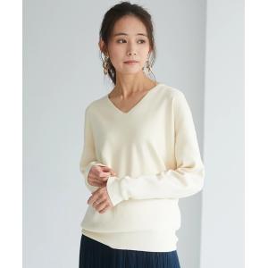 ニット Vネック総針ニットプルオーバー「ウォッシャブル仕様」＊ レディース