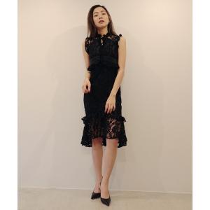 ドレス ベロアレースマーメイドドレス