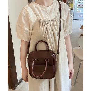 ショルダーバッグ バッグ 2way スクエアボストンショルダーバッグ レディース メンズ
