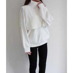 ニット セーター 5WAYレイヤードニットトップス レディース