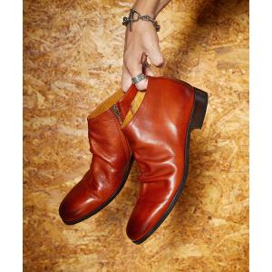 ブーツ メンズ PADRONE パドローネ / SHORT SIDE ZIP BOOTS 「TARCY」 ショートサイドジップ付レザーヒールブーツ 日