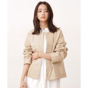 ジャケット ノーカラージャケット シープレザーノーカラージャケット
