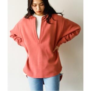 スウェット ディープスリットスキッパーリブトップ