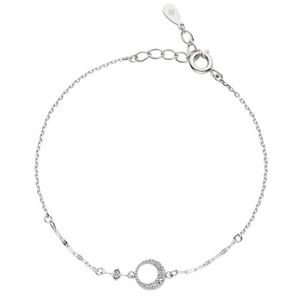 ブレスレット シルバー925 キュービックジルコニア 三日月ブレスレット レディース