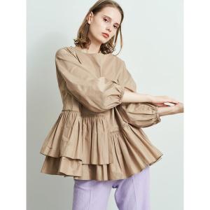 シャツ ブラウス ギャザープレスブラウス