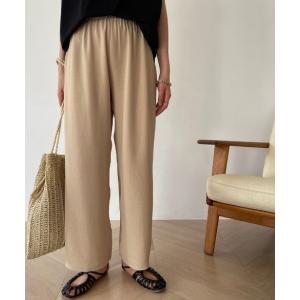 スラックス パンツ ガーゼルーズセミワイドパンツ レディース