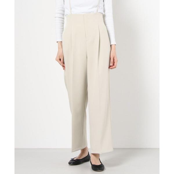 スラックス パンツ ストレッチダブルクロスサス付パンツ レディース
