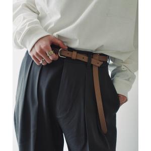 ベルト OILED LEATHER NARROW BELT メンズ