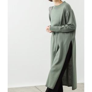 ワンピース リサイクルポリサイドスリットニットワンピース